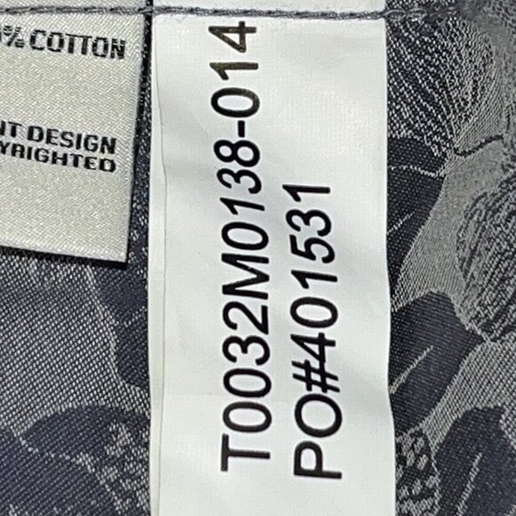 TORI RICHARD 100% Cotton Men's Gray Floral Design Button Up Long Sleeve Shirt -L - Picture 12 of 14